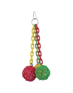 Игрушка для птиц Цветные шарики разноцветные пластик 30х8 см Skyrus
