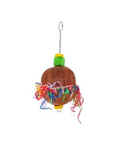 Игрушка для птиц Весёлый кокос коричневый дерево 30х12 см Skyrus