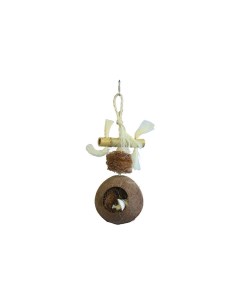 Игрушка для птиц Кокосовый домик коричневый кокос 29х11 см Skyrus