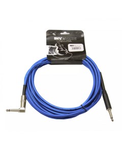 ACI1206 B инструментальный кабель 6 3 mono Jack угловой 6м синий Invotone