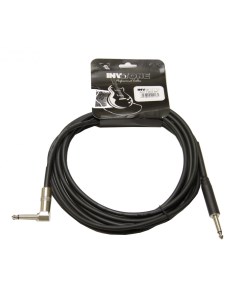 ACI1204 BK инструментальный кабель 6 3 mono Jack угловой 4м черный Invotone
