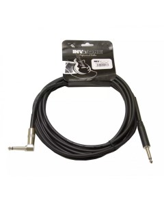 ACI1206 BK инструментальный кабель 6 3 mono Jack угловой 6м черный Invotone