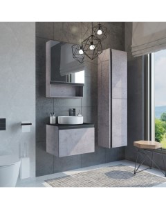 Мебель для ванной Эдинбург 60 столешница черная бетон светлый раковина 9111 Comforty