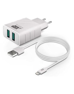 Сетевое зарядное устройство 37265 2xUSB 8 pin Lightning Apple 2 4A белый Borasco