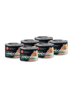 Полнорационный консервированный влажный корм для собак мелких пород Кролик со шпинатом 200 г упаковк Landor