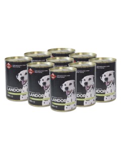 Полнорационный консервированный влажный корм для собак всех пород Перепёлка с потрошками 400 г упако Landor