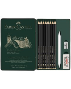 Набор карандашей чернографитовых матовых Faber Castell Pitt Graphite Matt 8 шт заточ ластик мет Faber–сastell