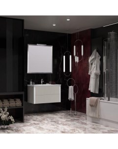 Мебель для ванной Рубинно 90 см серый Opadiris