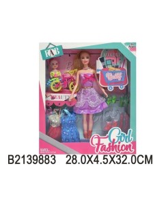 Кукла 2128 с платьями и аксесc в кор Китайская игрушка1