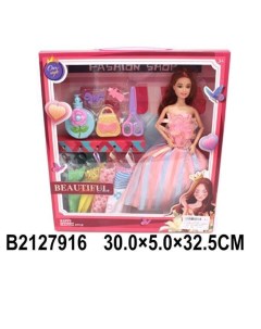 Кукла 8021А1 с набором платьев и аксесc в кор Китайская игрушка1