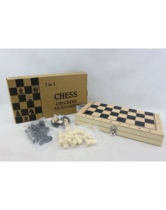 Настольная игра 3 в 1 шашки шахматы нарды арт W7732 Nobrand