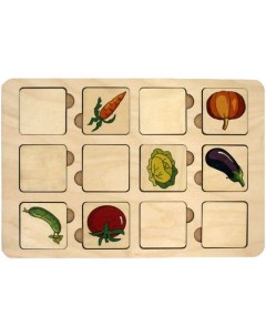 Игра развивающая Найди пару Овощи планшет 28х19 см Tau toy
