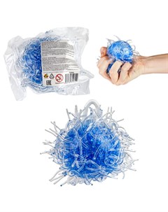 Игрушка антистресс Жмяка Шар с мелкими шариками синий 8 см 1toy