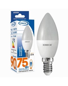 Лампа светодиодная E14 8W 6500K Свеча арт 773262 10 шт Ionich