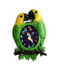 Часы настенные серия Животные Попугаи плавный ход циферблат 24 х 19 см 35 х 54 см Nobrand