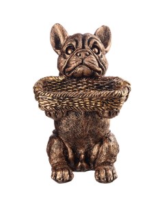 Подставка конфетница Собака с корзинкой бронза 24х15х17см Хорошие сувениры