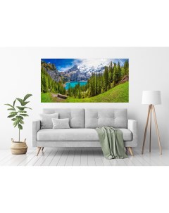 Фотообои с природой Горный пейзаж с озером на стену 100х200 см Dekor vinil