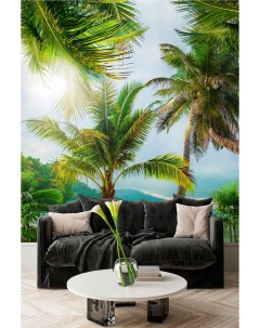 Фотообои с природой Пляж с пальмами на стену 200х270 см Dekor vinil