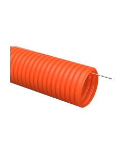Труба гофрированная ПНД тяжелая с зондом d 16 мм 100 м оранжевая Iek