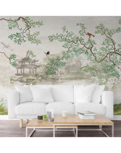 Фотообои на стену флизелиновые Японский сад Пробное полотно 50x270 см Mobi decor