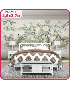 Фотообои на стену флизелиновые Японский сад в спальню в гостиную или на кухню 450x250 см Mobi decor