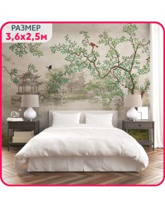 Фотообои на стену флизелиновые Японский сад в спальню в гостиную или на кухню 360x250 см Mobi decor