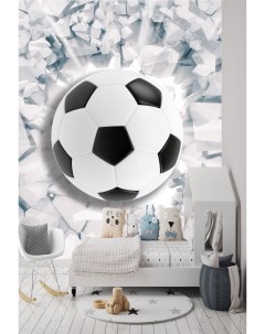 Фотообои 3D футбольный мяч из стены 200х270 см Dekor vinil
