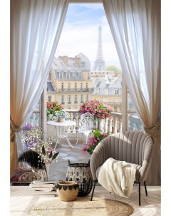 Фотообои с городом Вид с балкона на Париж 200х270 см Dekor vinil