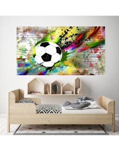 Фотообои Футбольный мяч на стене с граффити 120х200 см Dekor vinil