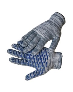 Рабочие перчатки хб 4 нити 10 класс с ПВХ серые 20 пар Nobrand