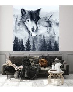 Фотообои с животными Пара волков на стену 200х200 см Dekor vinil