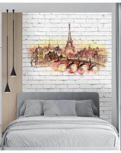 Фотообои Париж на фоне кирпичной стены на стену 200х270 см Dekor vinil