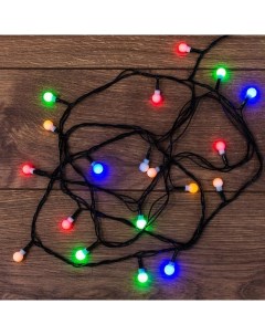 Световая гирлянда новогодняя Цветные шарики kom 1029670 2 8 м разноцветный RGB Neon-night