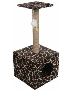 Домик для кошек Куб с площадкой и игрушкой в ассортименте 35 х 30 х 85 см Perseiline