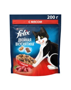 Сухой корм для кошек Мясо Двойная вкуснятина 2 шт по 200 г Felix