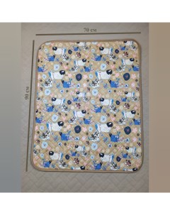 Пеленка для животных Чумовые собаки многоразовая бежевая трикотаж 90x70 см Мамирад