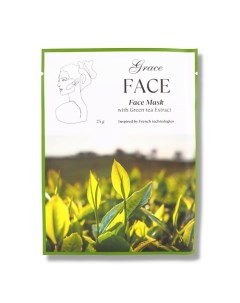 Тканевая маска для лица увлажняющая и тонизирующая с экстрактом зеленого чая 25 0 Grace face