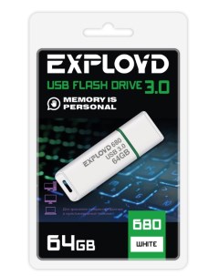 Накопитель USB 3 0 64GB EX 64GB 680 White 680 белый Exployd