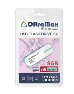 Накопитель USB 2 0 8GB OM 8GB 220 Light gr 220 светло зелёный Oltramax