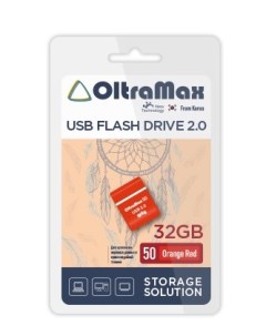 Накопитель USB 2 0 32GB OM 32GB 50 Orange Red 50 оранжевый красный Oltramax