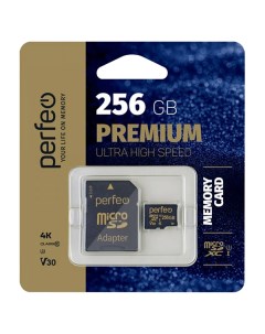 Карта памяти SDXC Micro Perfeo 256GB Class10 UHS 3 V30 с адап PF256GMCSX10V30A 256GB Class10 UHS 3 V
