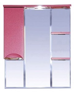 Зеркало шкаф Жасмин 85 левый розовый с подсветкой Misty