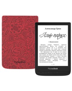 Электронная книга 628 Touch Lux 5 Black 8 ГБ с обложкой Red Pattern 57785 Pocketbook