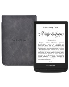 Электронная книга 628 Touch Lux 5 Black 8 ГБ с обложкой Grey 57784 Pocketbook