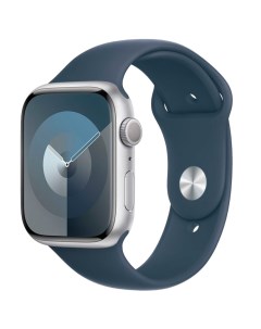 Смарт часы Watch S9 GPS 45mm Silver Aluminium Case with Storm Blue Sport Band M L Apple