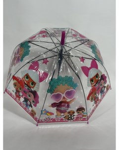 Зонт полуавтомат 7790 Лол розовая окантовка с бантиками Rainproof