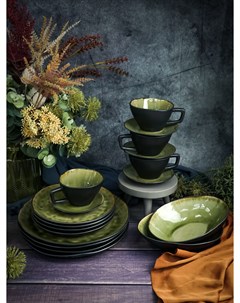 Набор столовой посуды Mossa 18 предметов на 4 персоны керамика Cosy&trendy