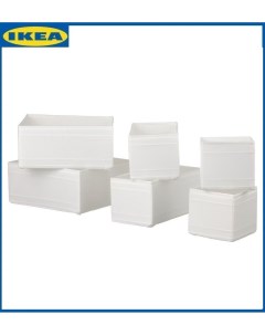 Набор коробок для хранения 6 шт SKUBB СКУББ Белый Ikea