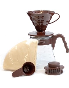 Набор для заваривания кофе Hario VCSD 02CBR V60 сервировочный чайник воронка 02 пластик Timemore