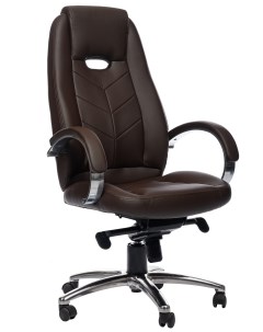 Компьютерное кресло для руководителя Aura экокожа коричневый Роскресла